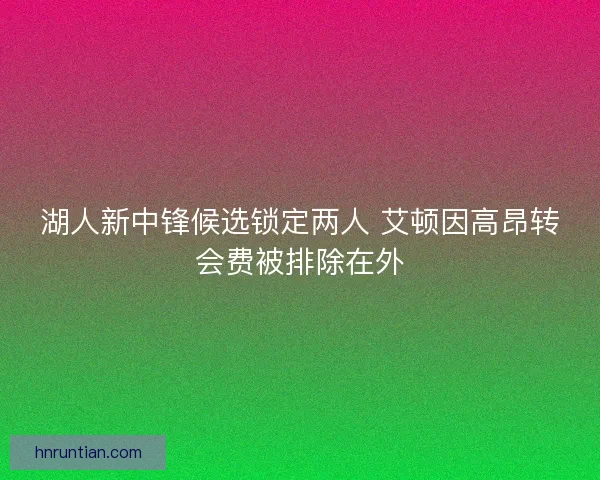 湖人新中锋候选锁定两人 艾顿因高昂转会费被排除在外